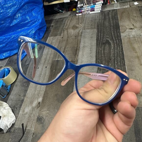 KATE SPADE NEW YORK ADRIE BR0 140 NAVY BLUE PINK PURPLE FLEX HINGE Frames Only - Picture 2 of 7